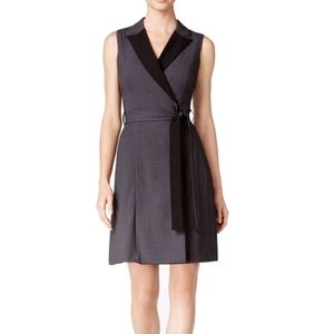 Calvin Klein Black Tie Sleeveless Wrap Dress